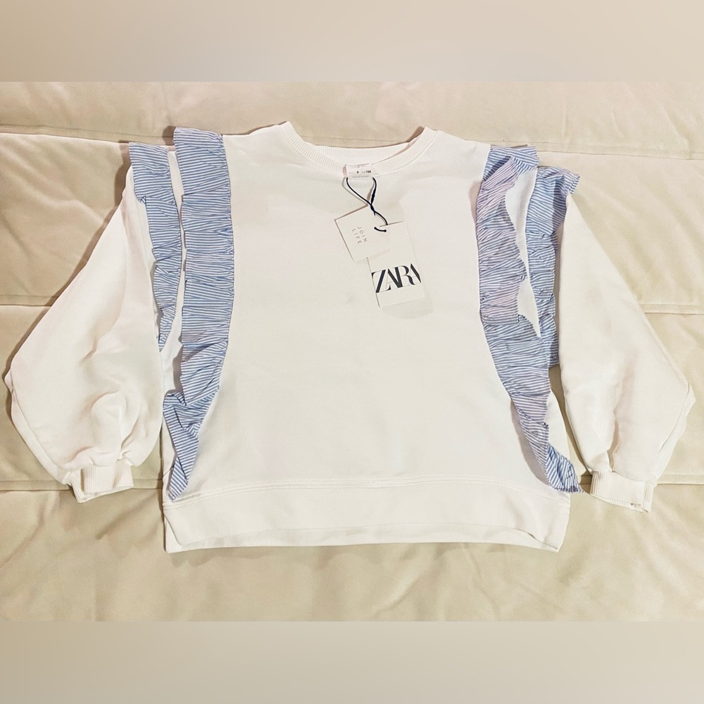 Zara NEW Girl Classic White Top